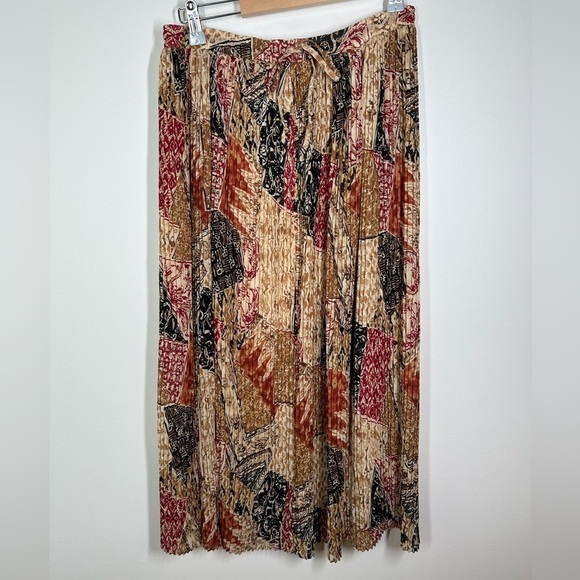 ALFRED Dunner Patchwork Pleated Midi Skirt Size 6  Petite - Picture 1 of 5